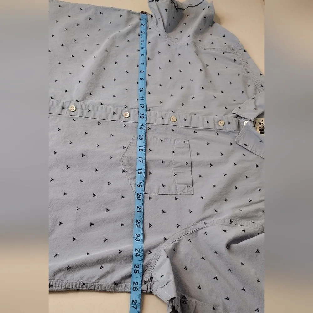 The North Face Blue Patterned Short Sleeve Button Down Shirt Sz XXL